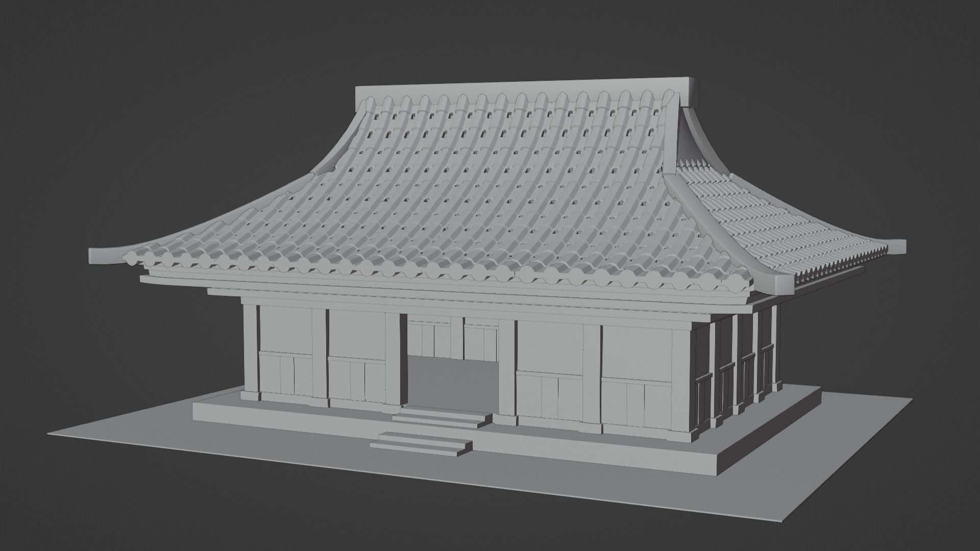 Chinese Siheyuan Low-poly 3D model_2