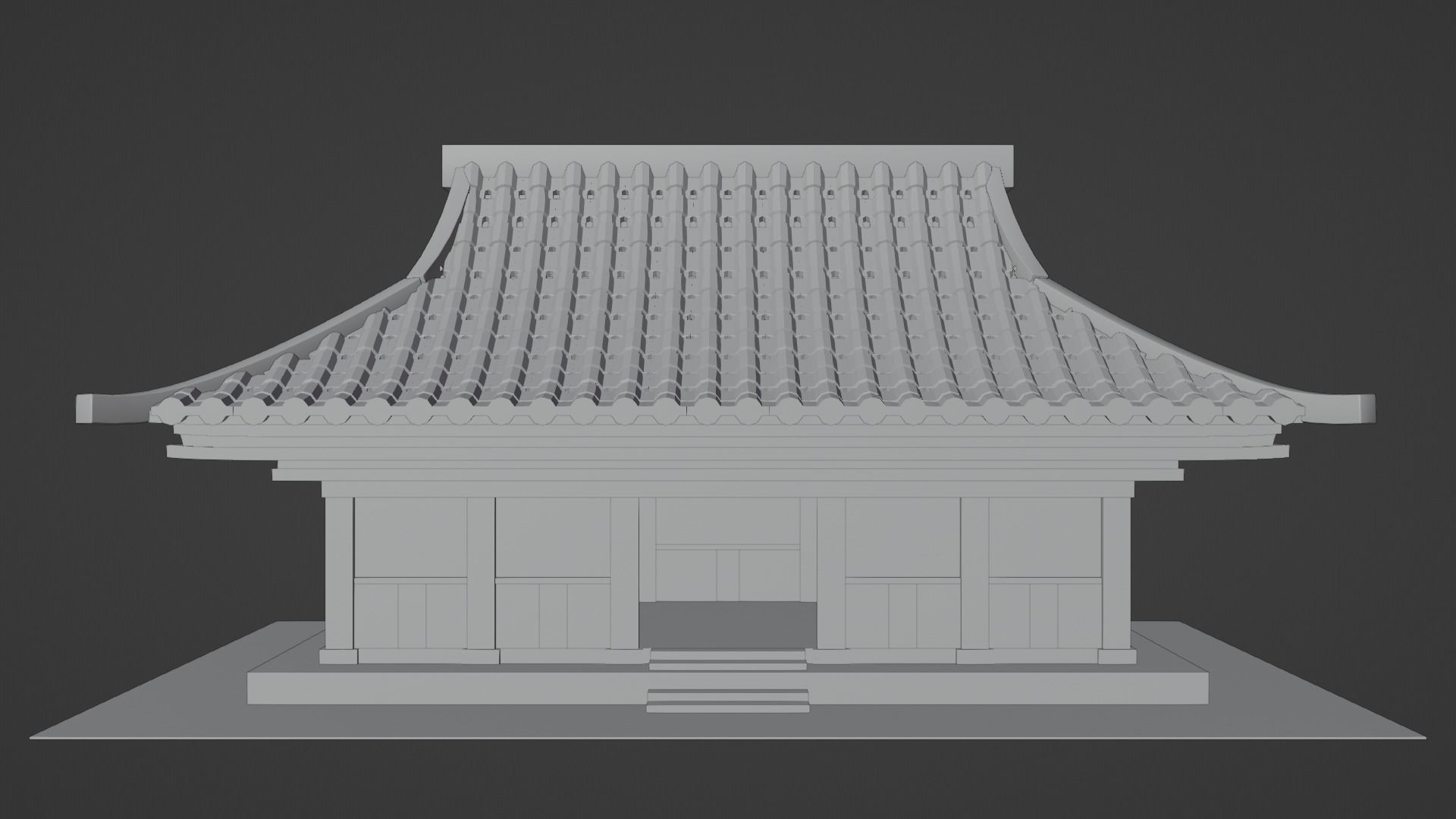 Chinese Siheyuan Low-poly 3D model_5
