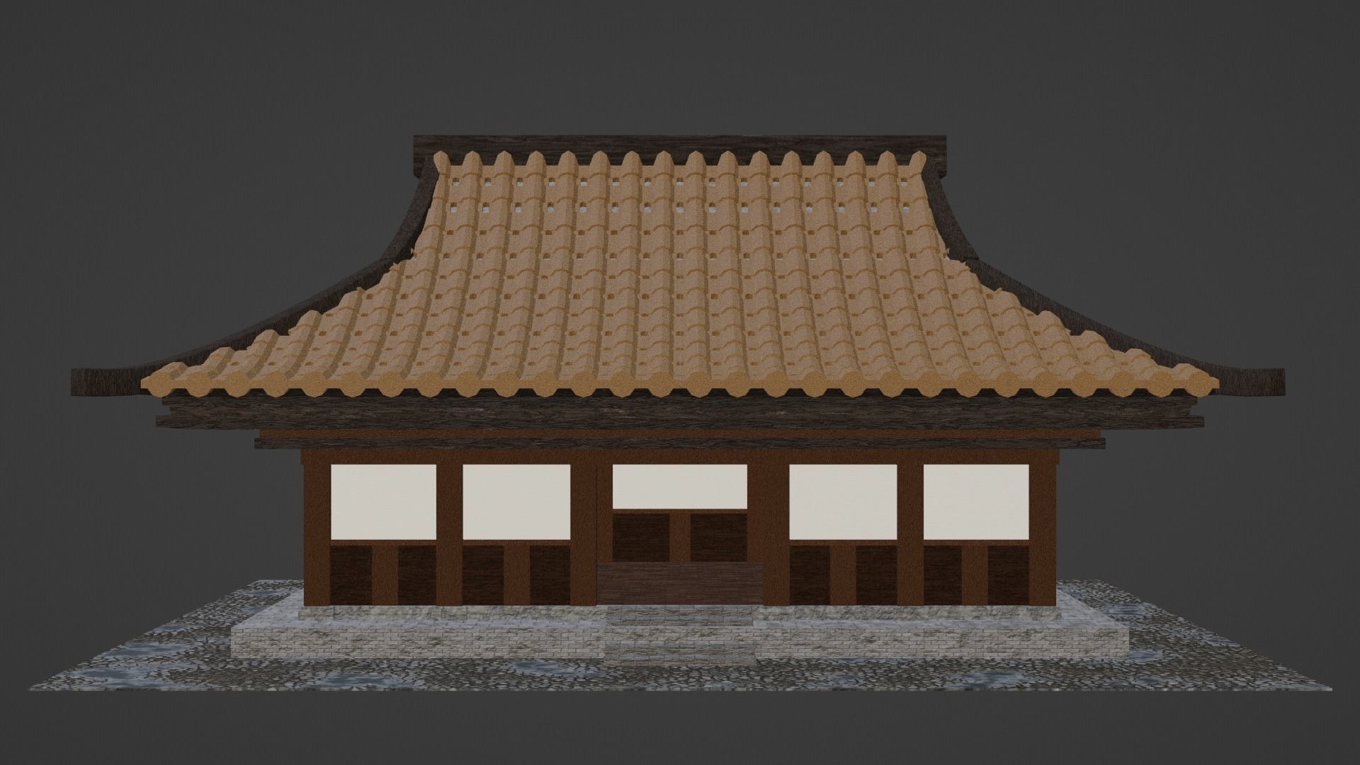 Chinese Siheyuan Low-poly 3D model_4