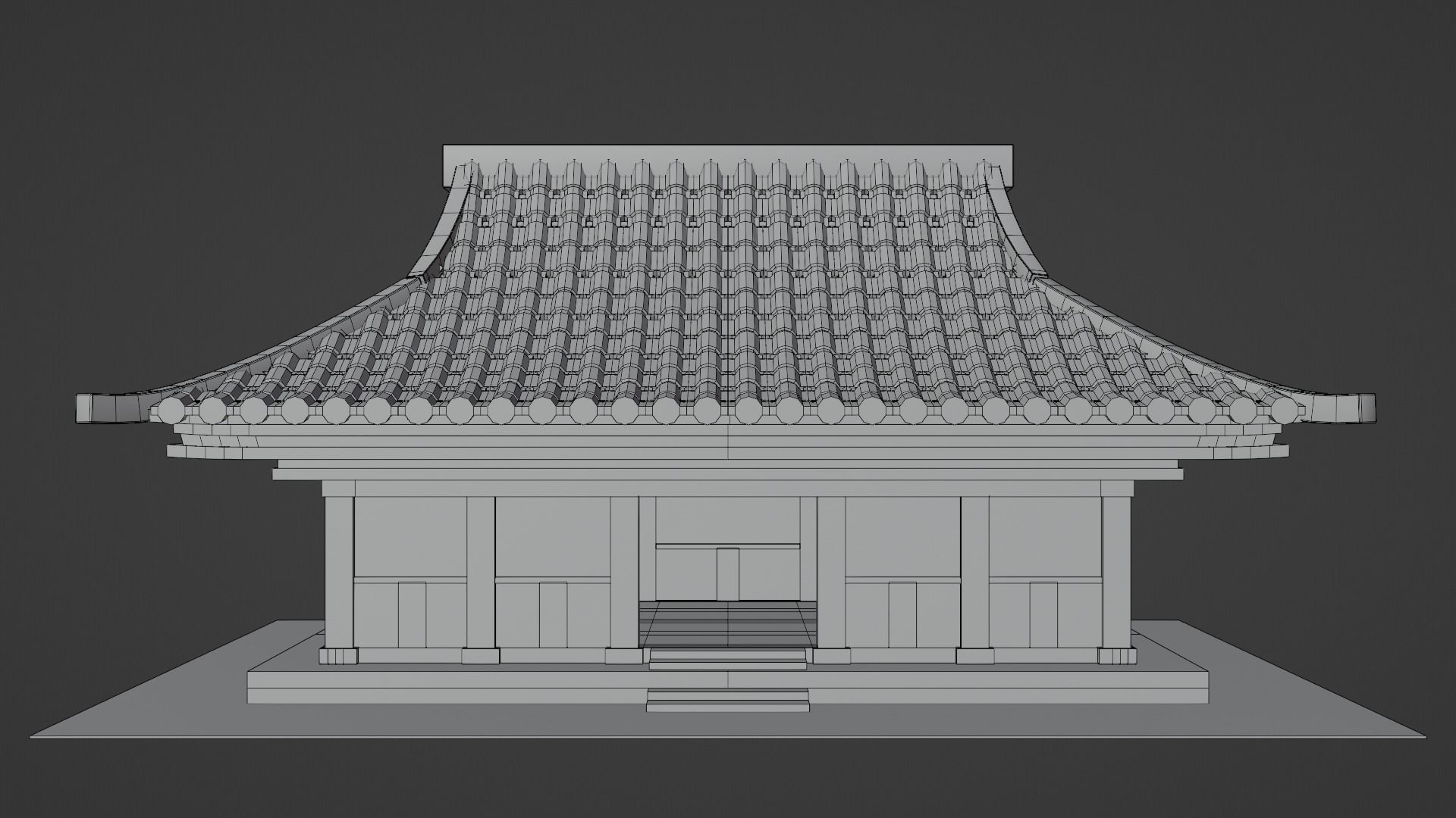 Chinese Siheyuan Low-poly 3D model_6