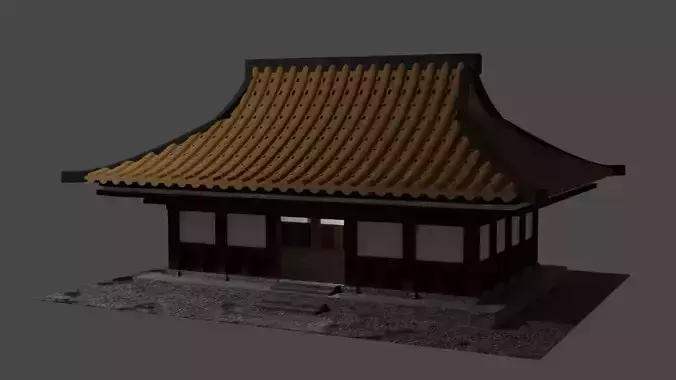 Chinese Siheyuan Low-poly 3D model