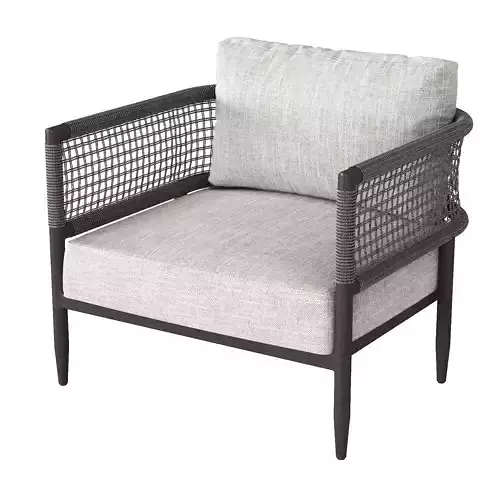 RH-Chiar outdoor lounge chair with cushion and frame