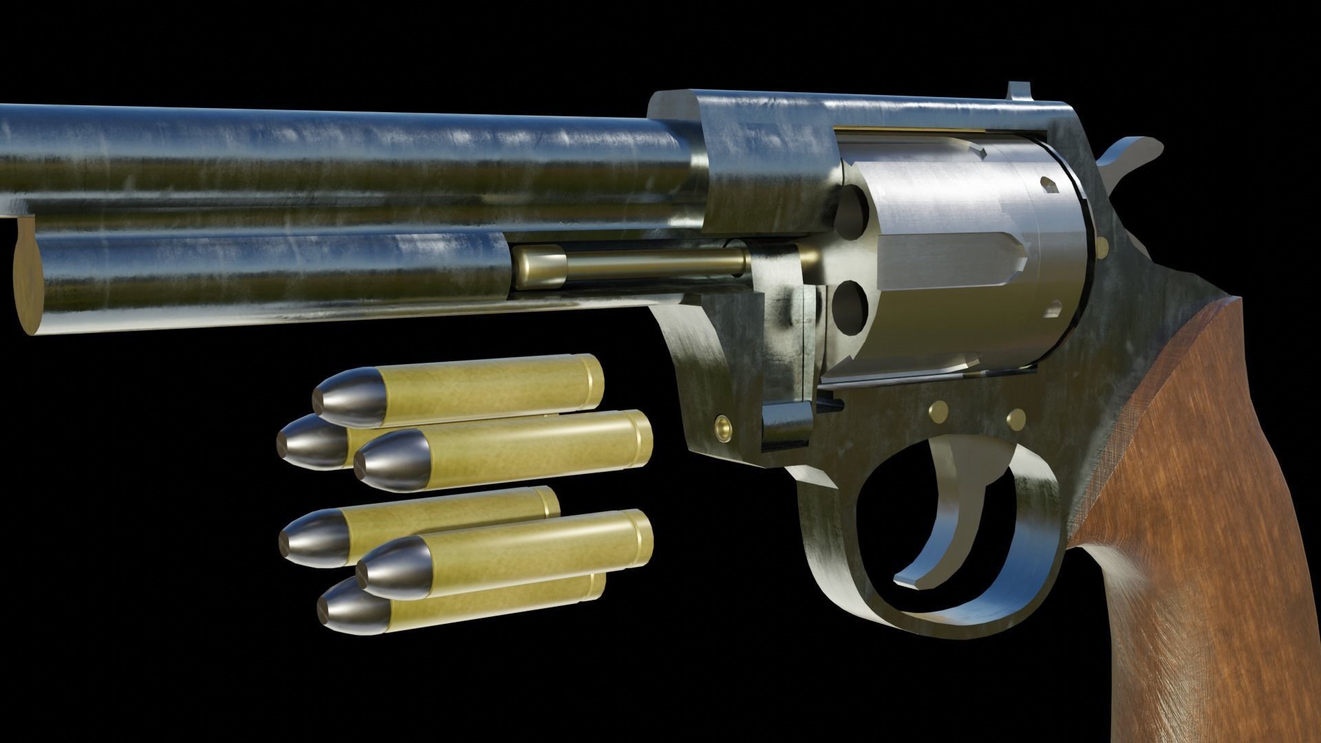 LOW POLY REVOLVER Free low-poly 3D model_4