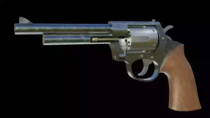LOW POLY REVOLVER Free low-poly 3D model