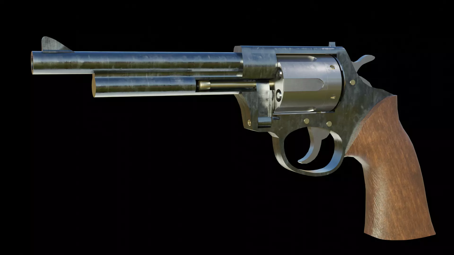 LOW POLY REVOLVER Free low-poly 3D model_0
