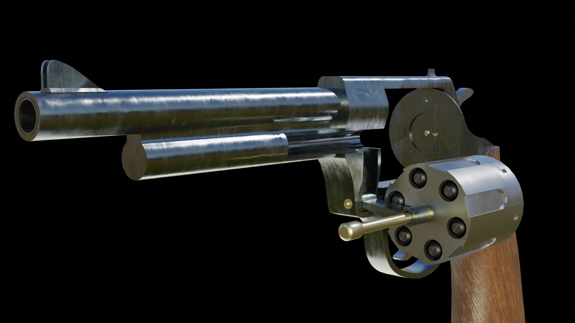 LOW POLY REVOLVER Free low-poly 3D model_6