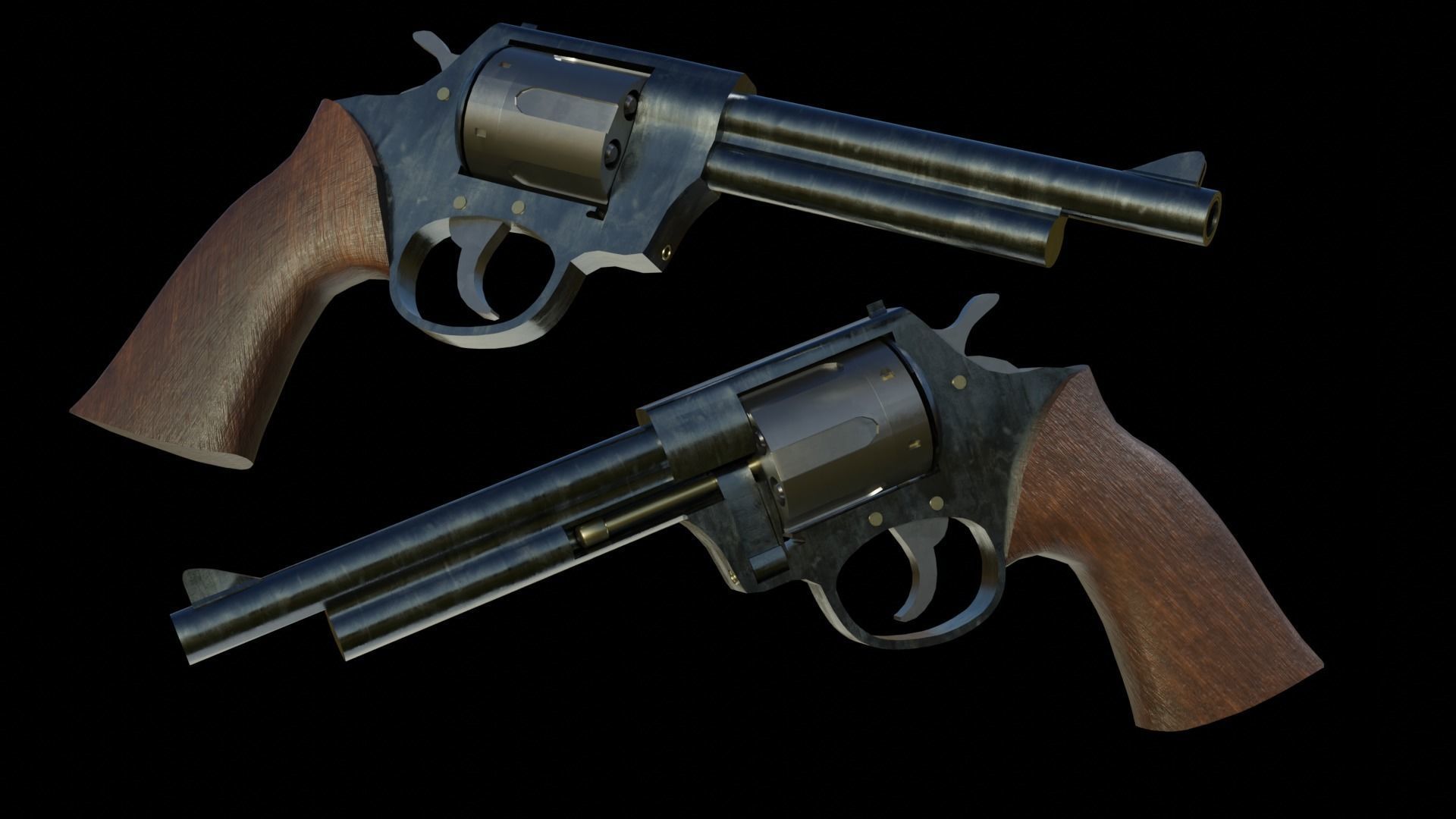 LOW POLY REVOLVER Free low-poly 3D model_3