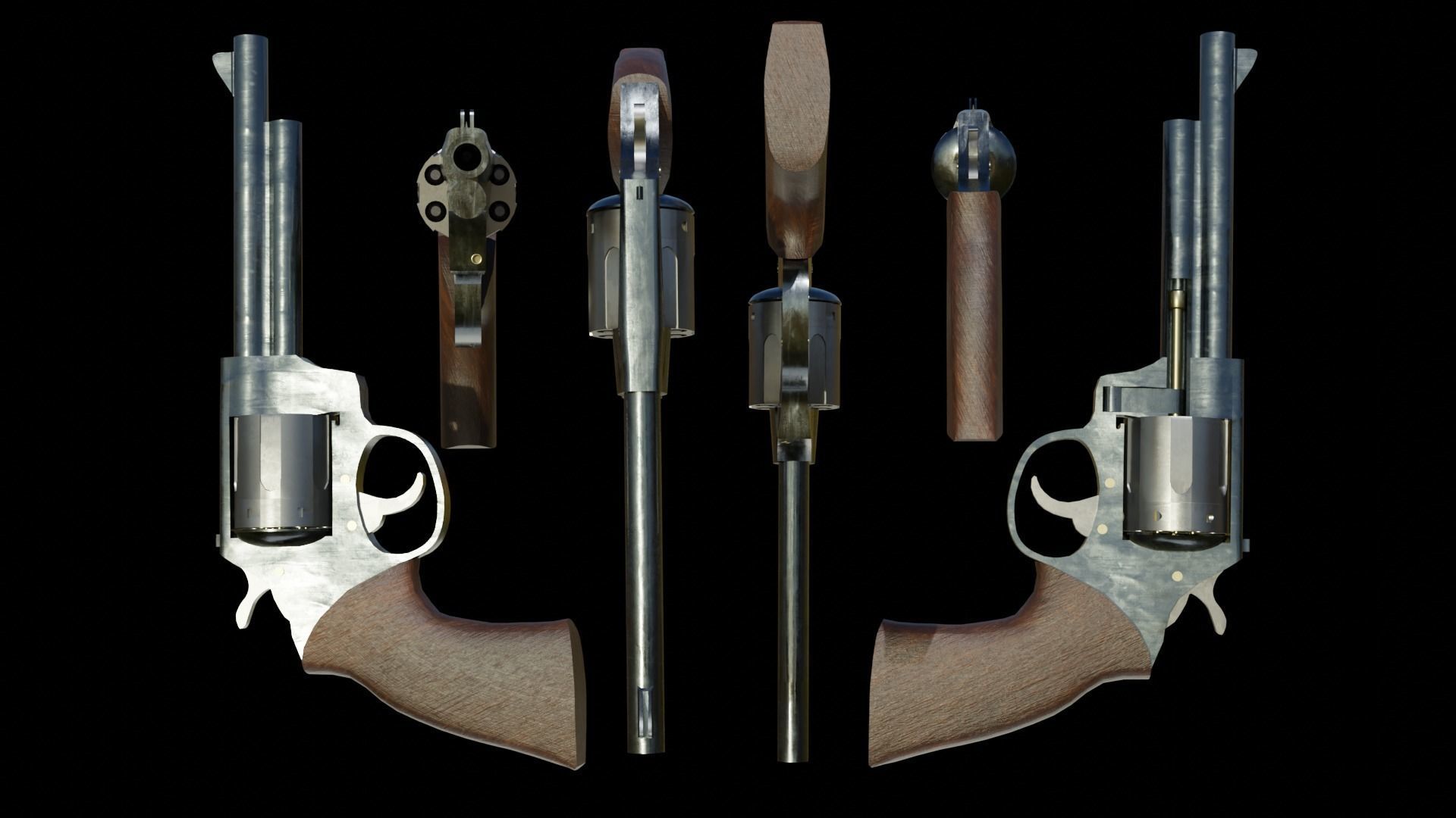 LOW POLY REVOLVER Free low-poly 3D model_7