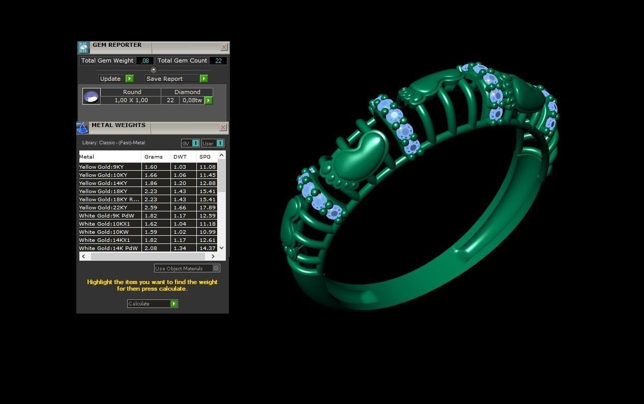 anel pezinhos 3D print model_1