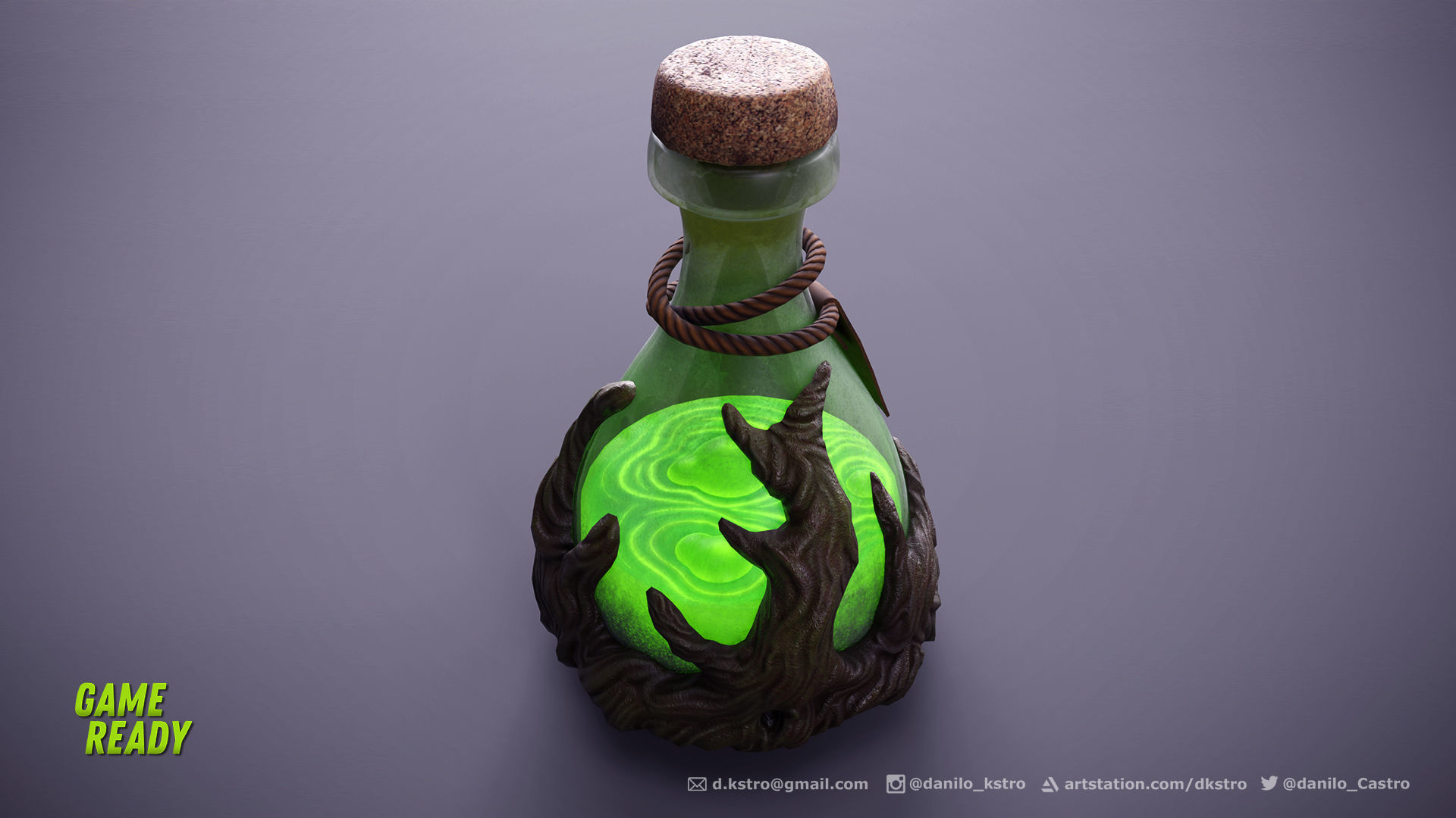 Magic Potion - Lowpoly - 2k Textures Low-poly 3D model_3