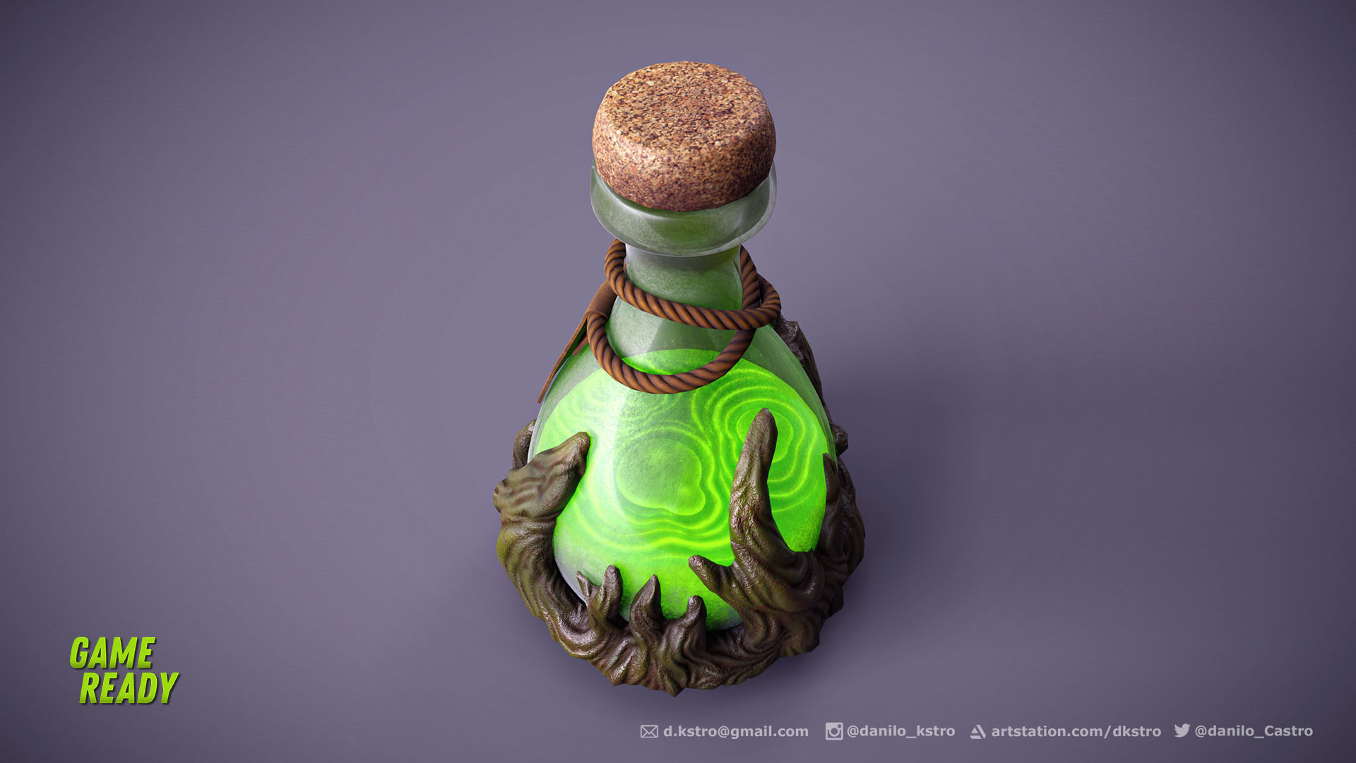 Magic Potion - Lowpoly - 2k Textures Low-poly 3D model_2