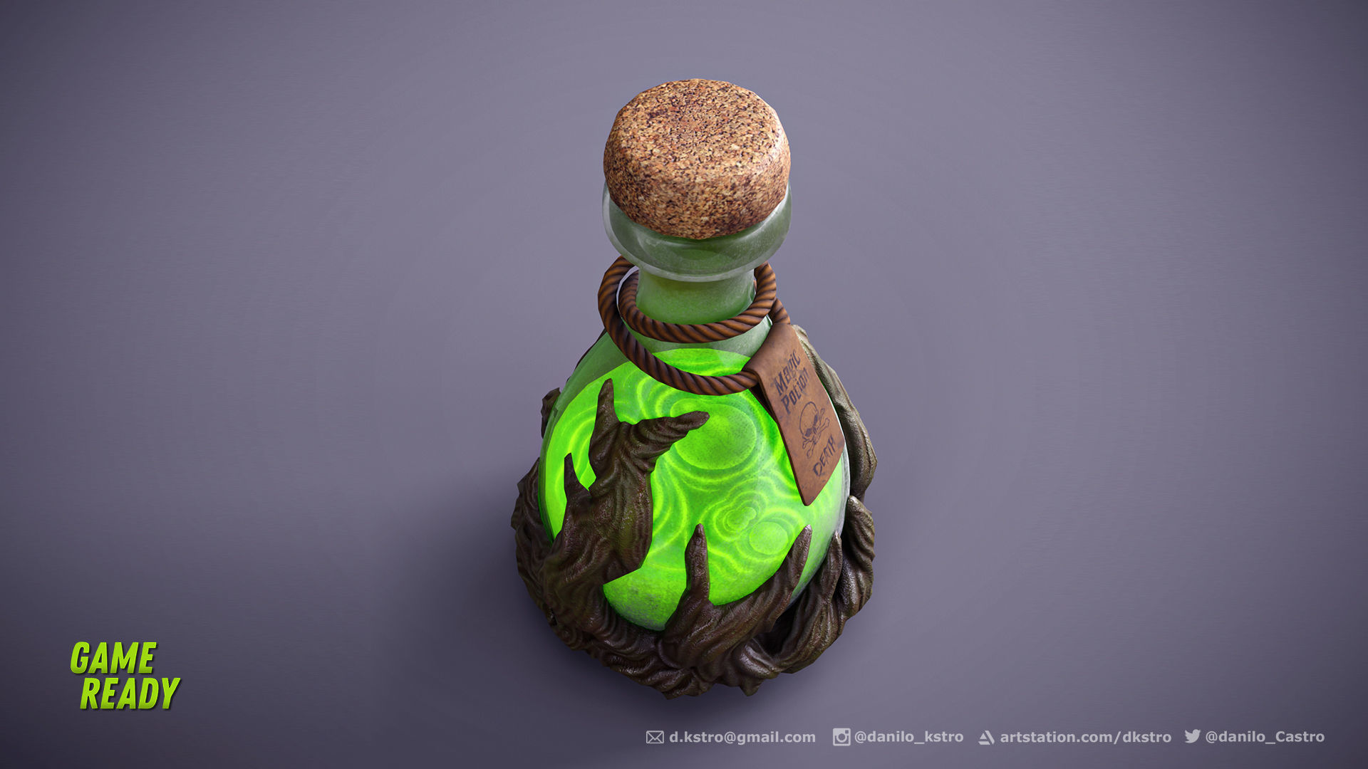 Magic Potion - Lowpoly - 2k Textures Low-poly 3D model_1