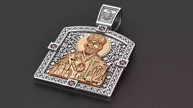 Ortodox St Nicolas pendant 3D print model