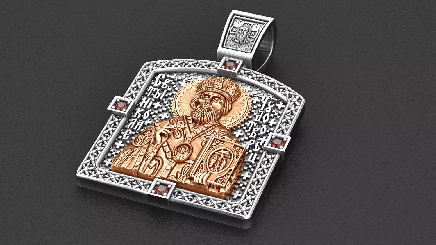 Ortodox St Nicolas pendant 3D print model_0