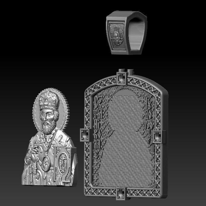 Ortodox St Nicolas pendant 3D print model_8