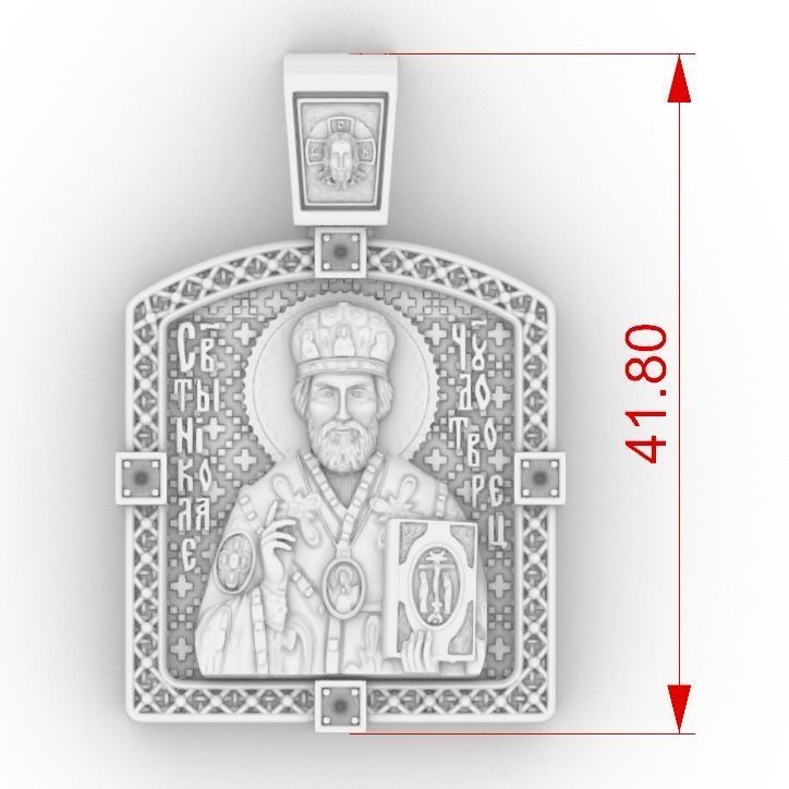 Ortodox St Nicolas pendant 3D print model_9
