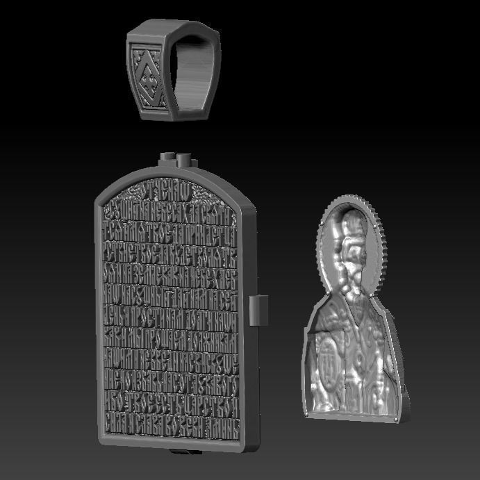 Ortodox St Nicolas pendant 3D print model_7
