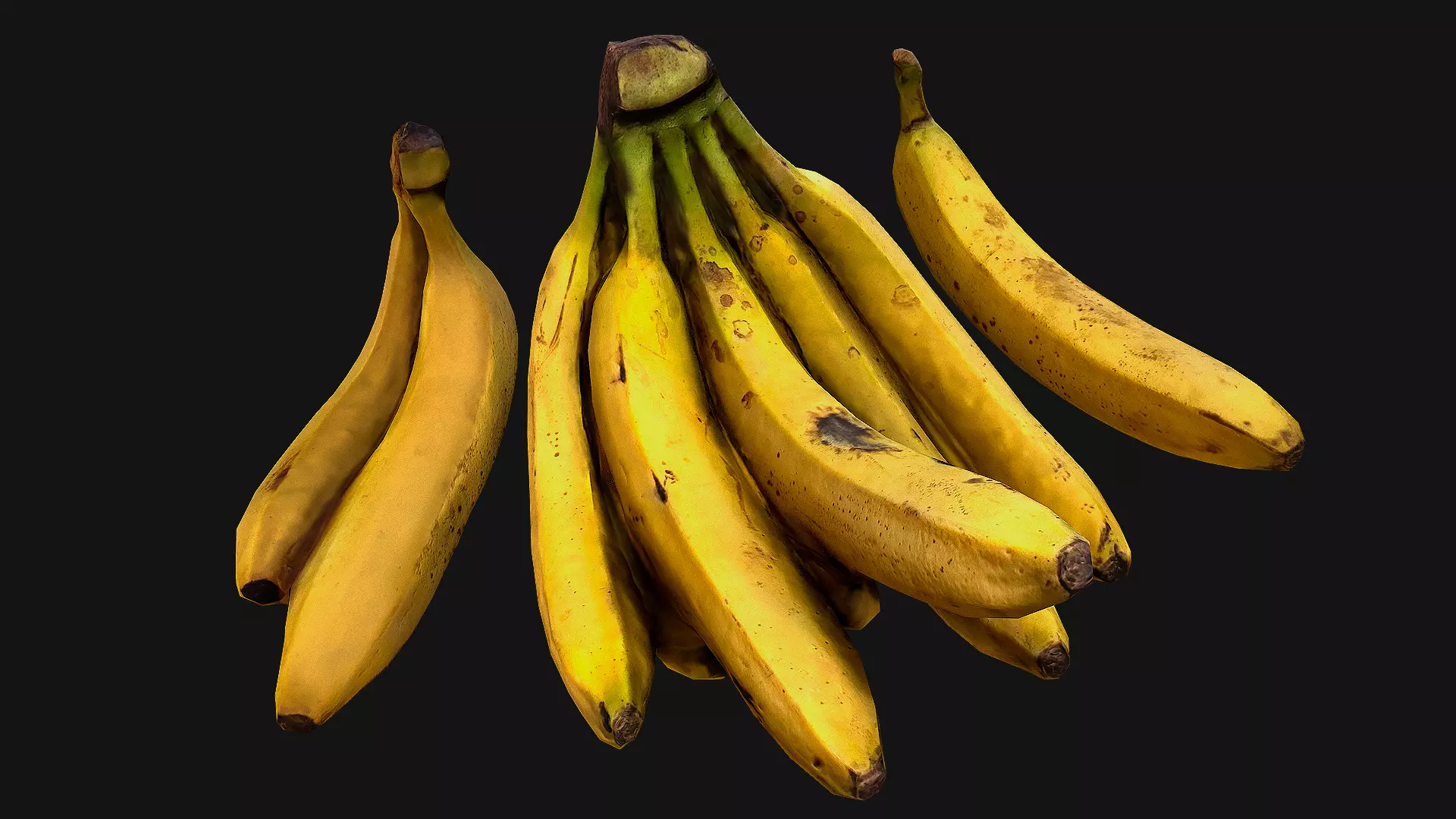 Bananas banana Tropical Fruit Food Dessert Low-poly 3D model