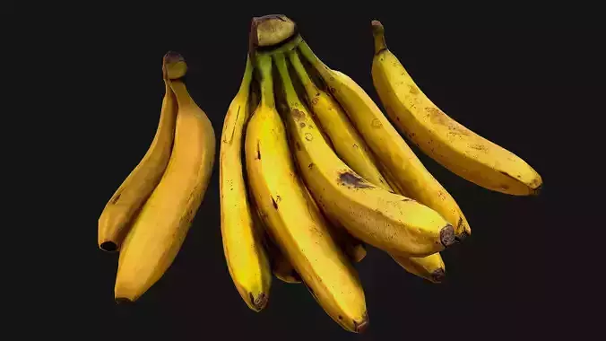Bananas banana Tropical Fruit Food Dessert Low-poly 3D model