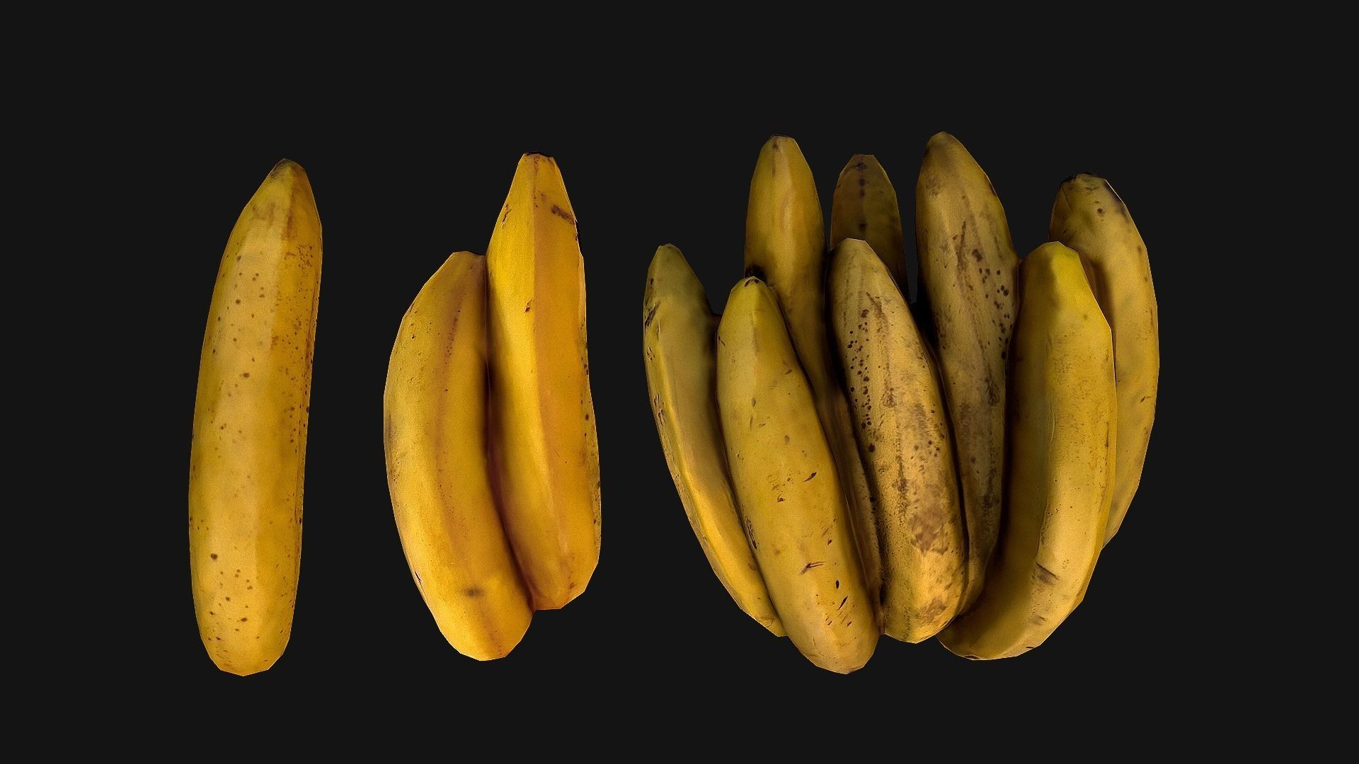 Bananas banana Low-poly 3D model_10