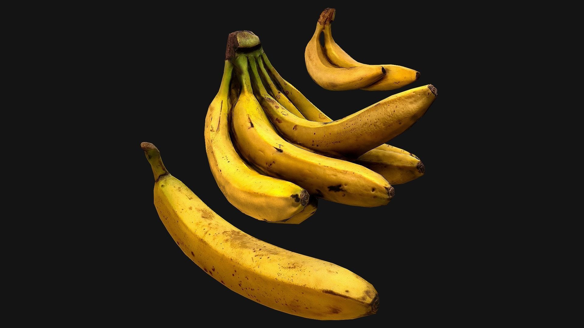 Bananas banana Low-poly 3D model_5
