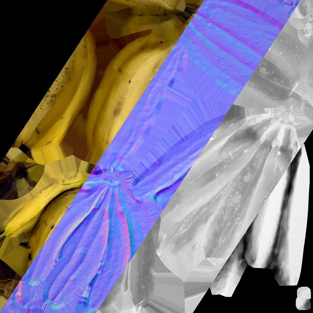 Bananas banana Low-poly 3D model_4