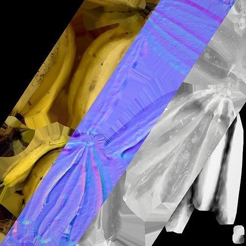 Bananas banana Tropical Fruit Food Dessert Low-poly 3D model 4