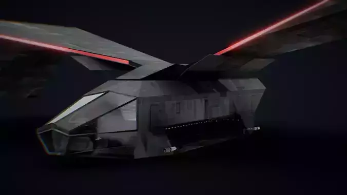 Futuristic Sci Fi AirForce Space Ship Transport Low-poly 3D model