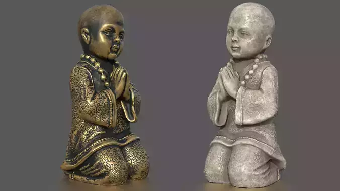 CHILD BUDDHA STATUE Low-poly 3D model