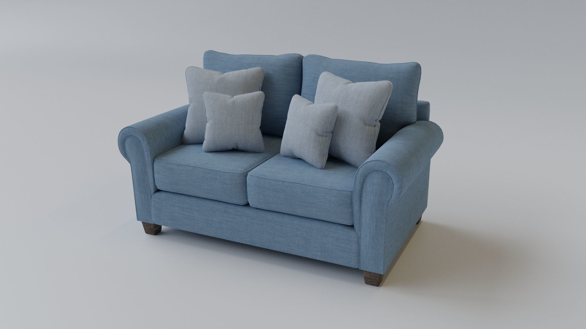 Sofa 2 Seater - v3 Low-poly 3D model_1