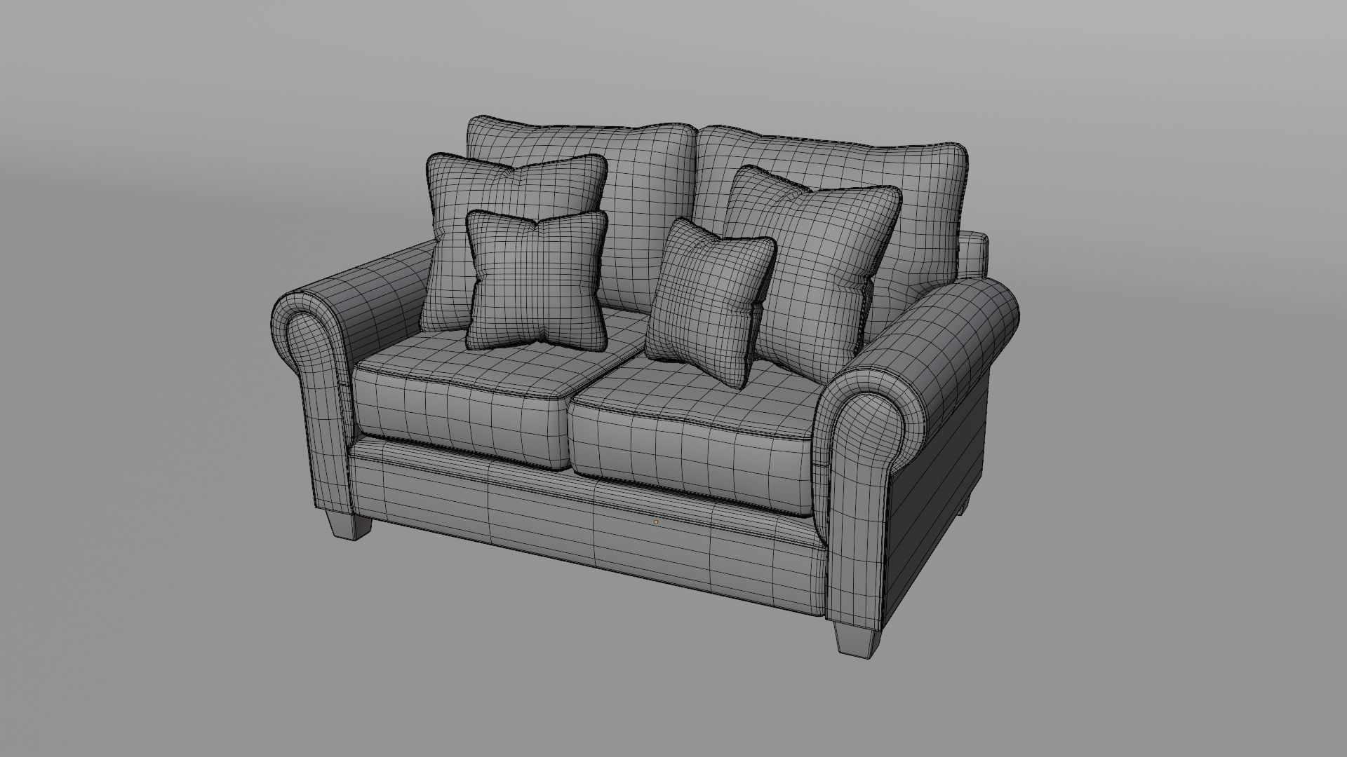 Sofa 2 Seater - v3 Low-poly 3D model_5