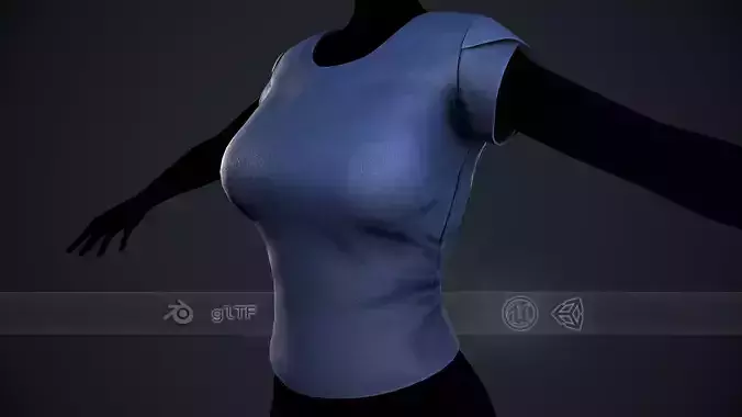 Female Blue T-Shirt Style 6 