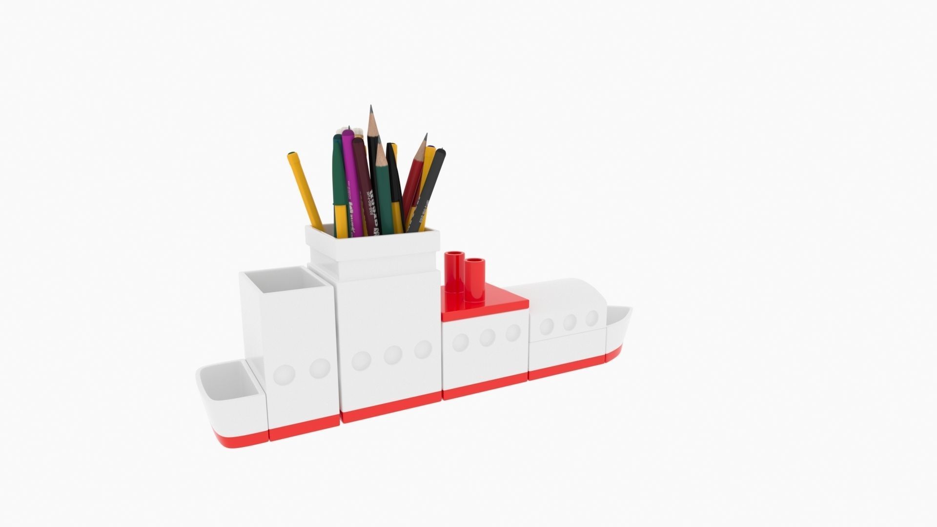 Organizer pencil holder 3D print model_2