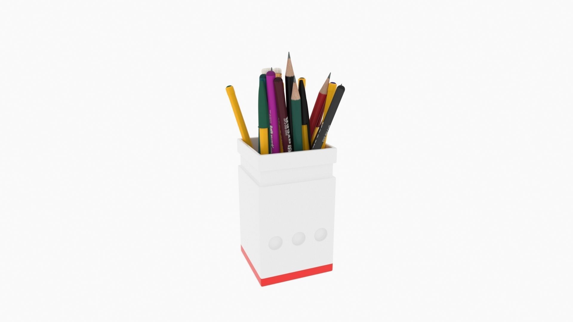 Organizer pencil holder 3D print model_5