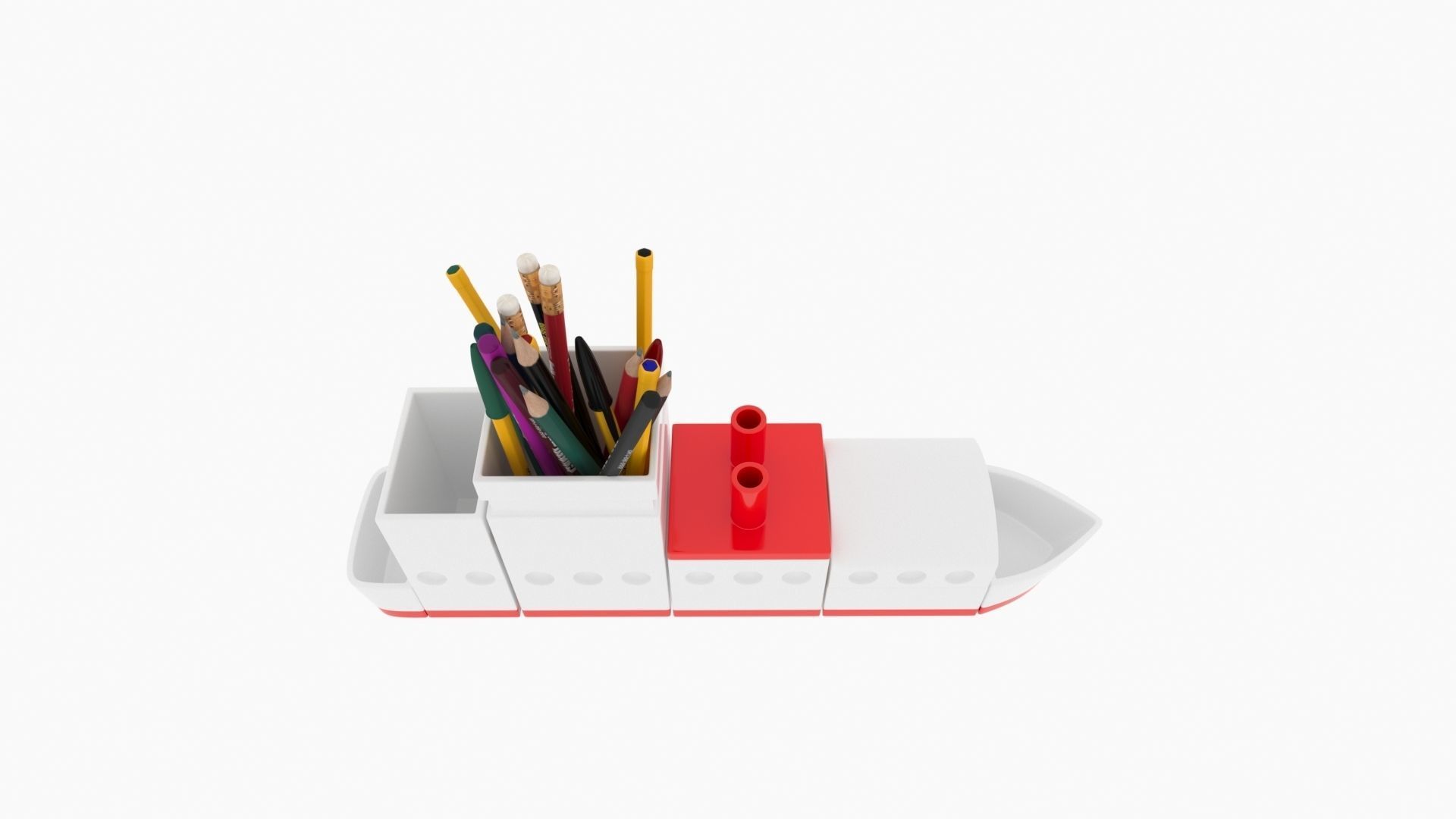 Organizer pencil holder 3D print model_1