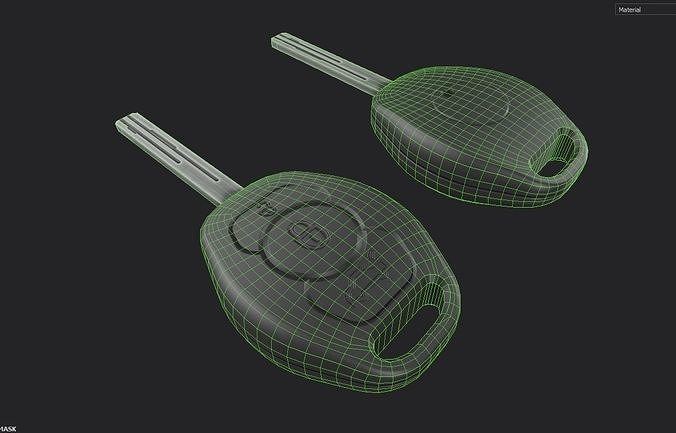 Car Key LP 01 Low-poly 3D model 2