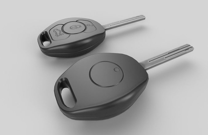 Car Key LP 01 Low-poly 3D model 7