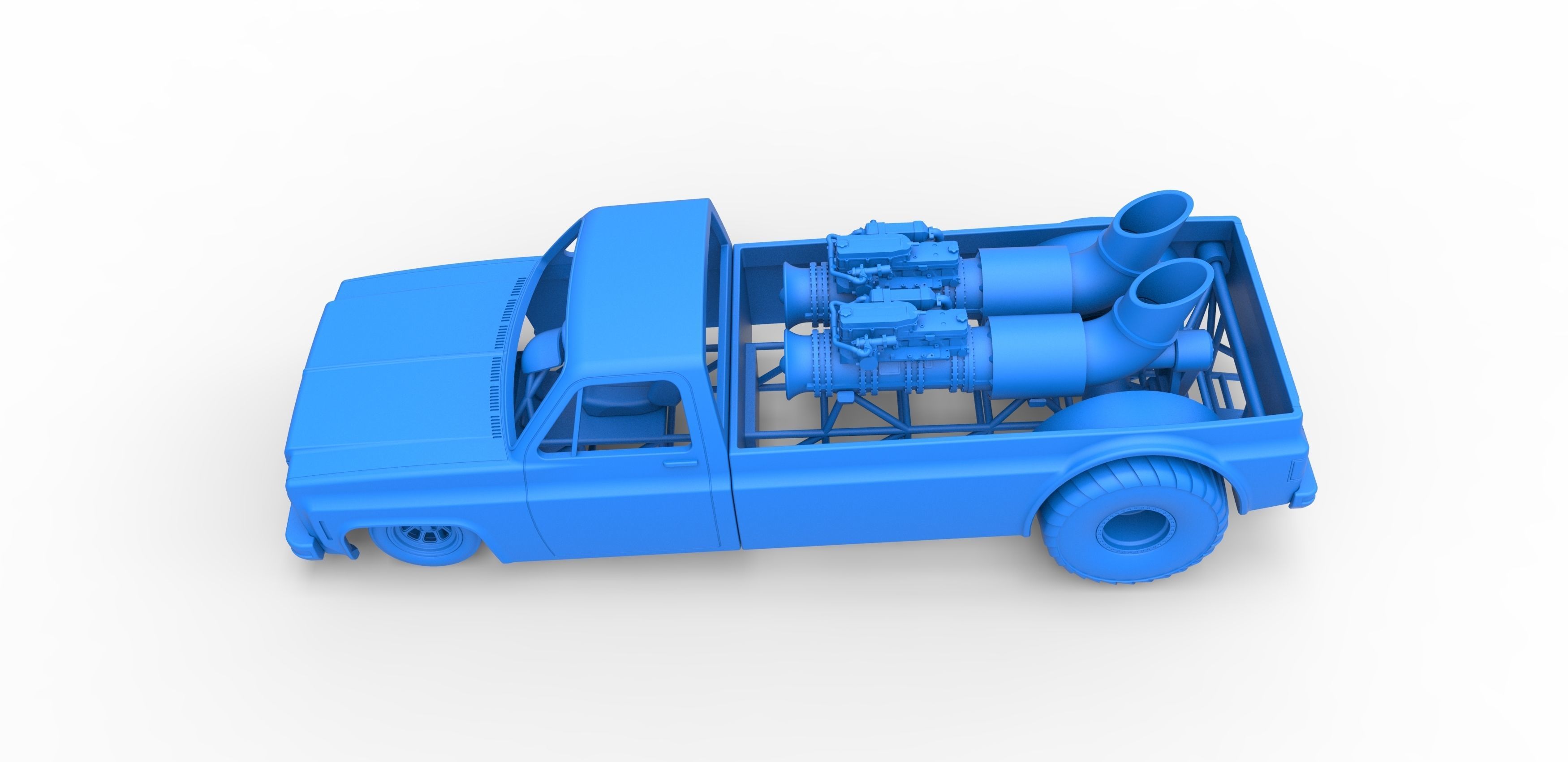 Jet pulling truck 2wd Scale 1 to 25 3D print model_23