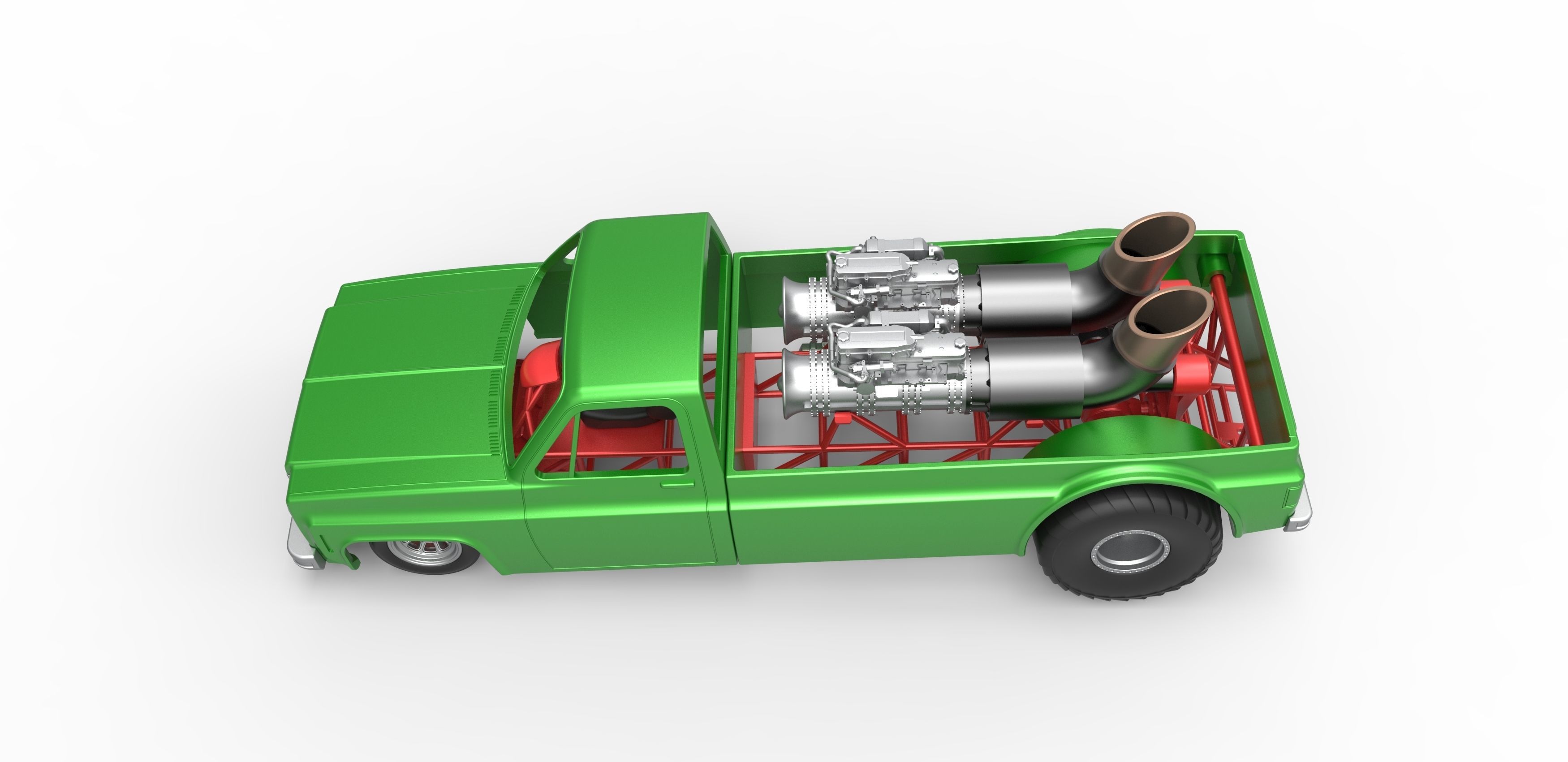 Jet pulling truck 2wd Scale 1 to 25 3D print model_9