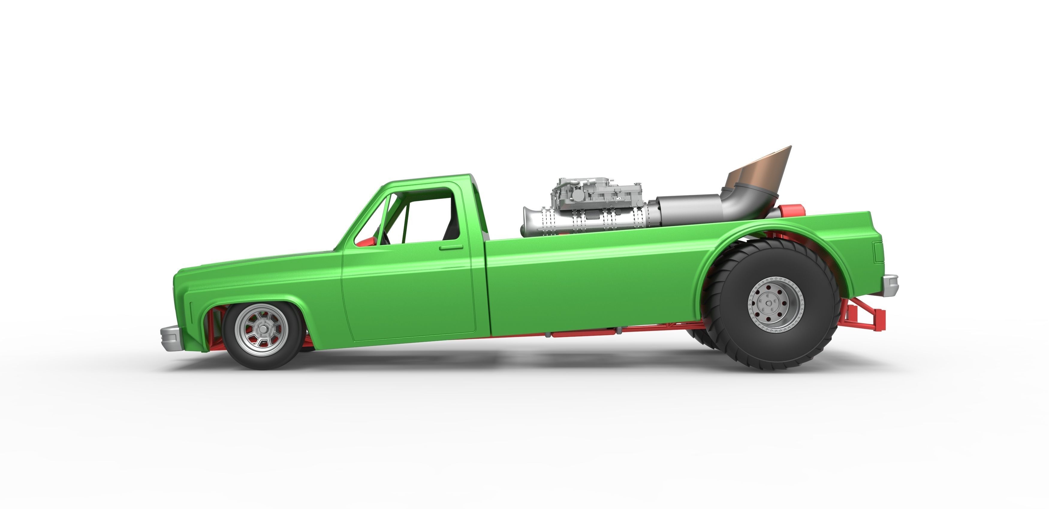 Jet pulling truck 2wd Scale 1 to 25 3D print model_8