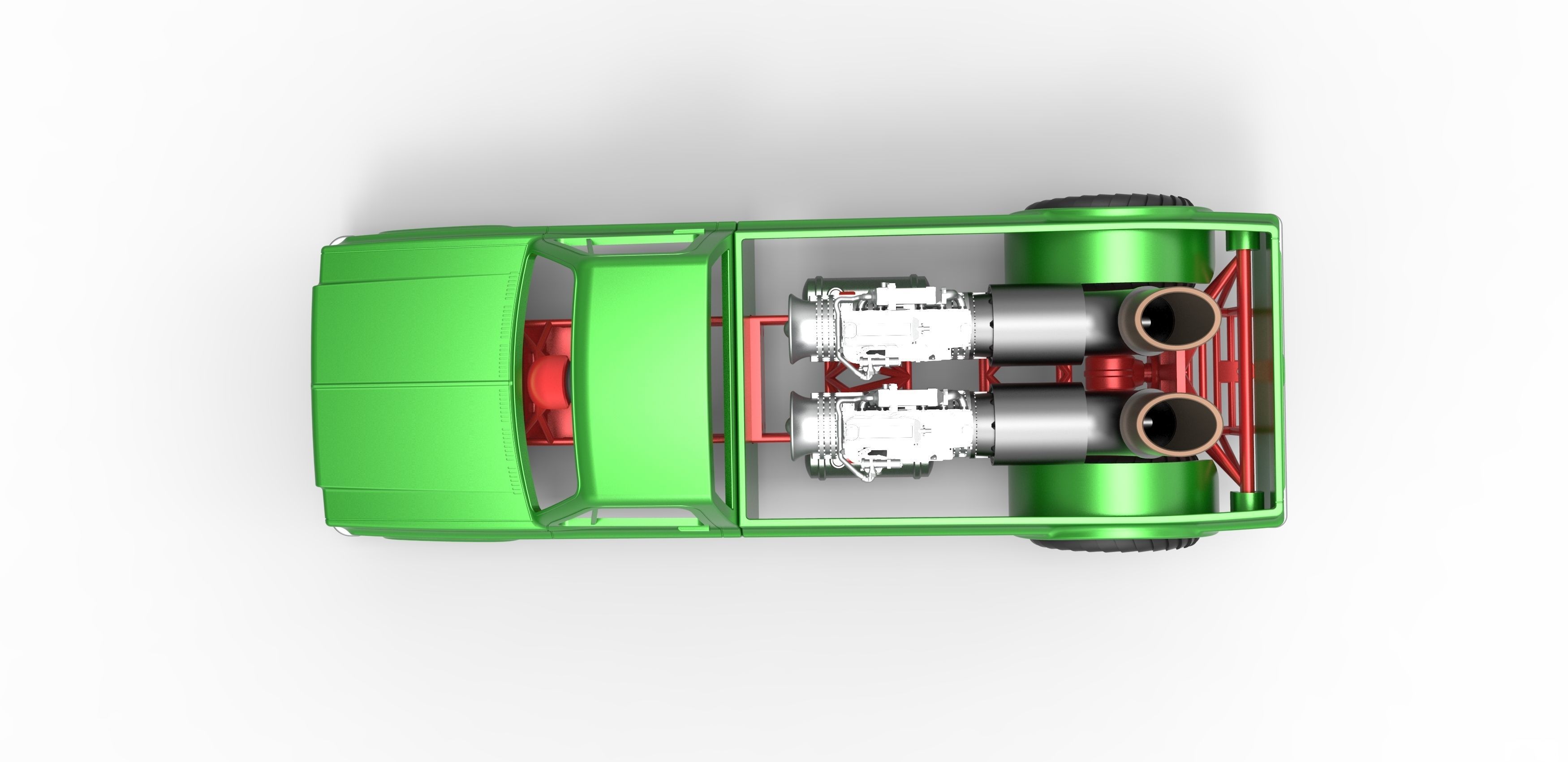 Jet pulling truck 2wd Scale 1 to 25 3D print model_10