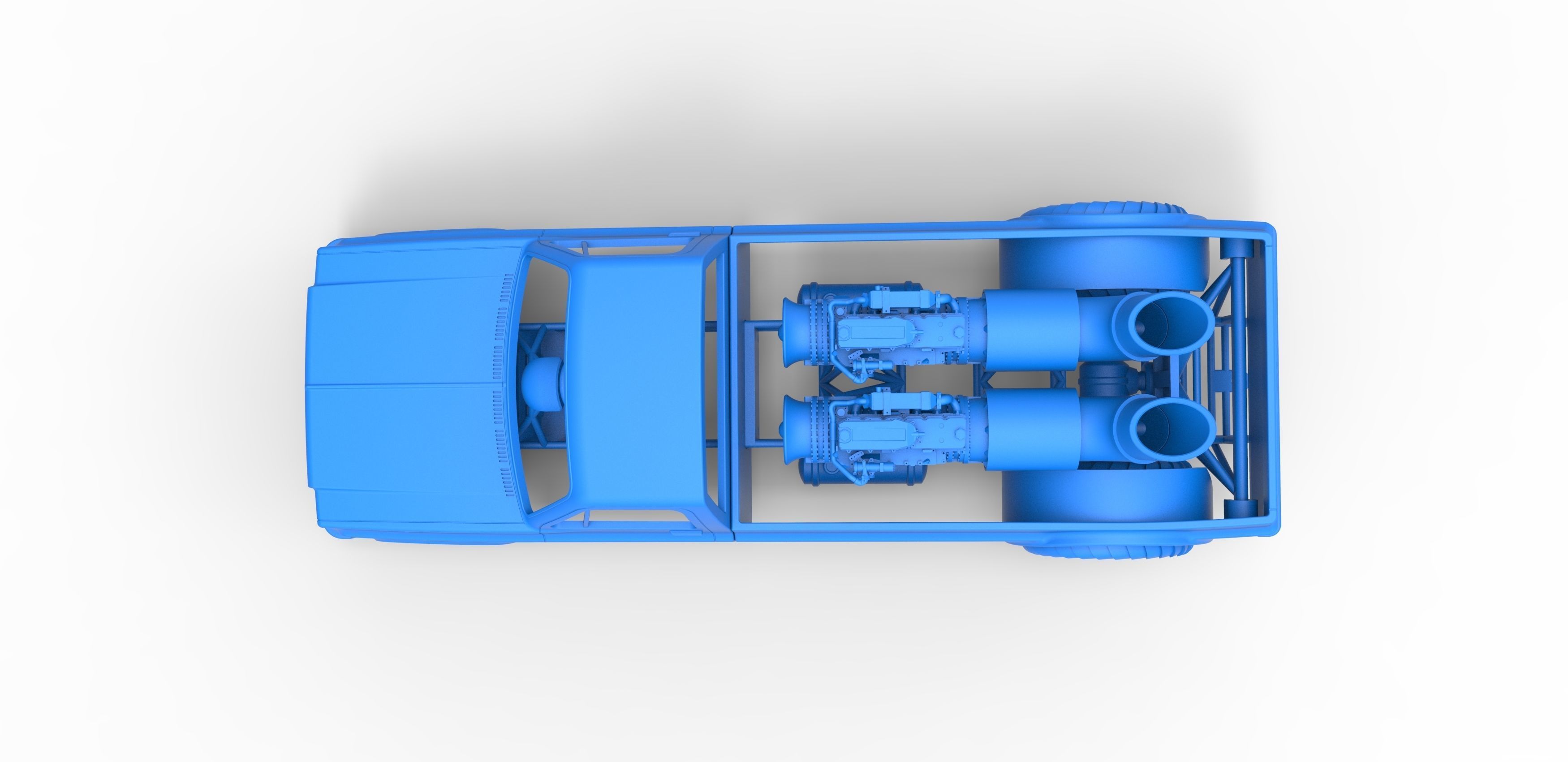 Jet pulling truck 2wd Scale 1 to 25 3D print model_24