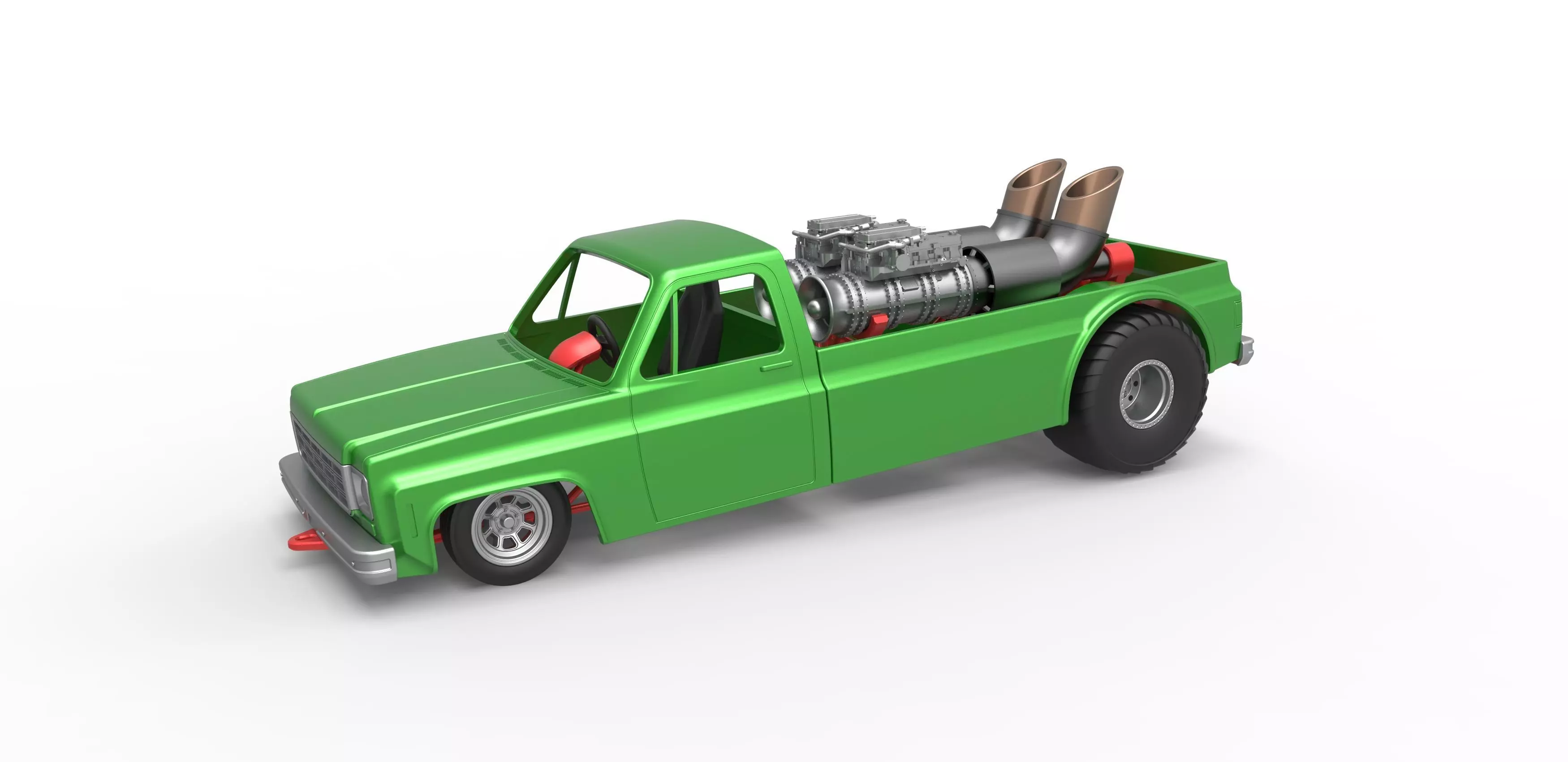 Jet pulling truck 2wd Scale 1 to 25 3D print model_0