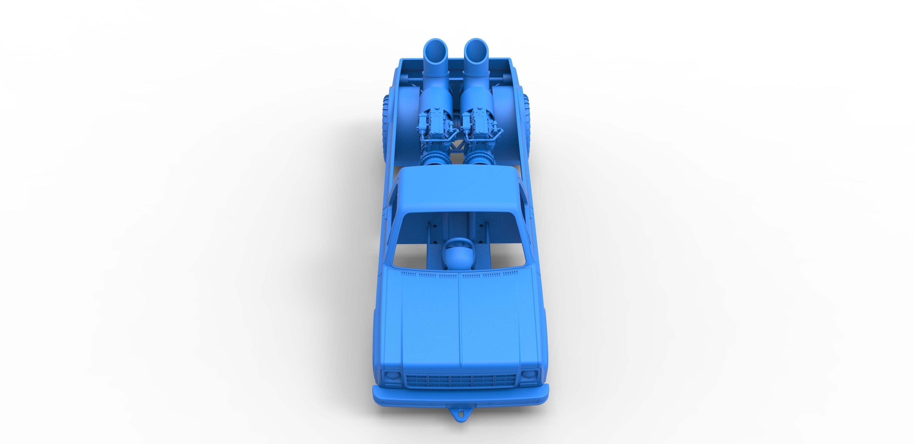 Jet pulling truck 2wd Scale 1 to 25 3D print model_20