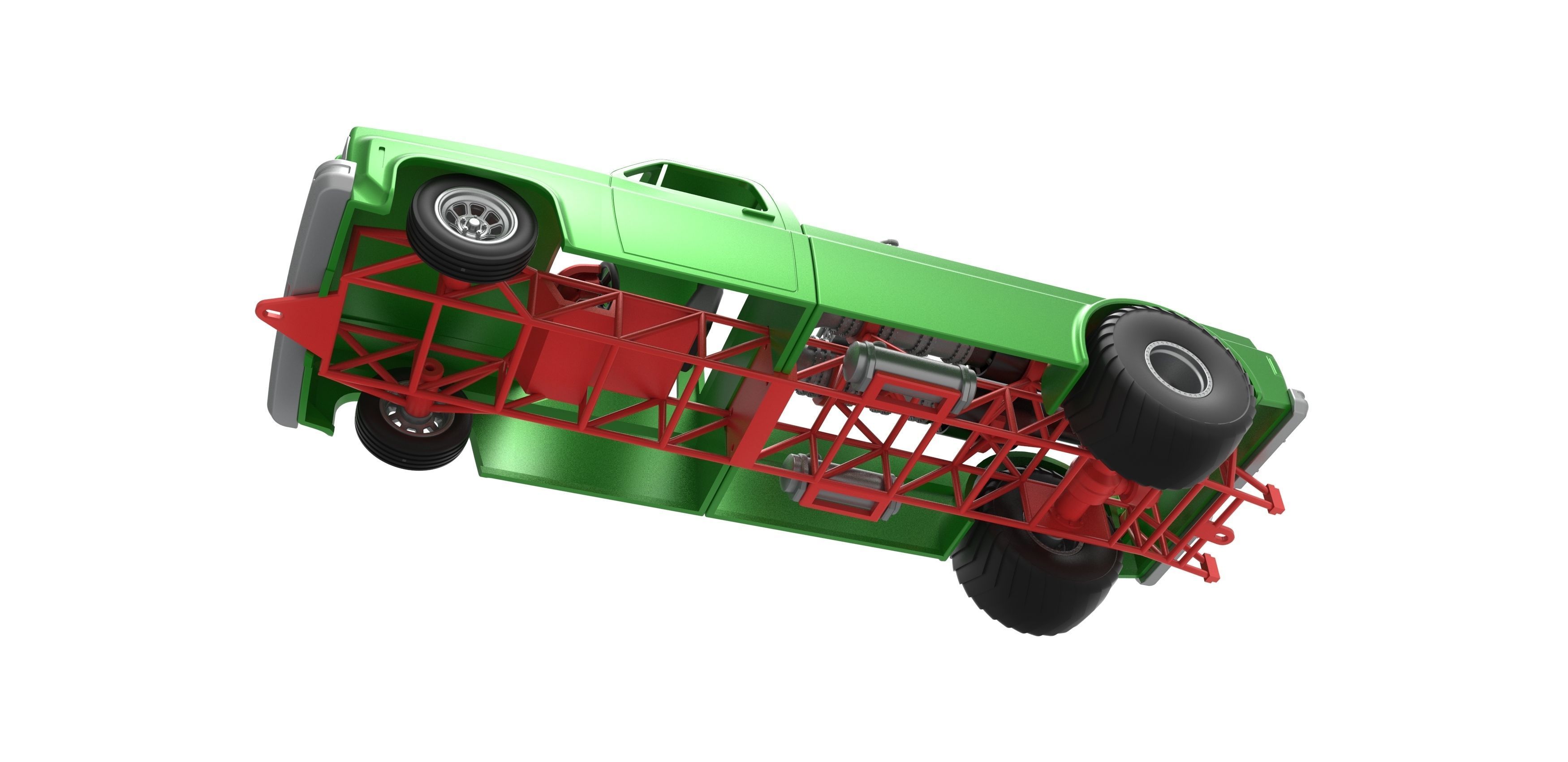 Jet pulling truck 2wd Scale 1 to 25 3D print model_3