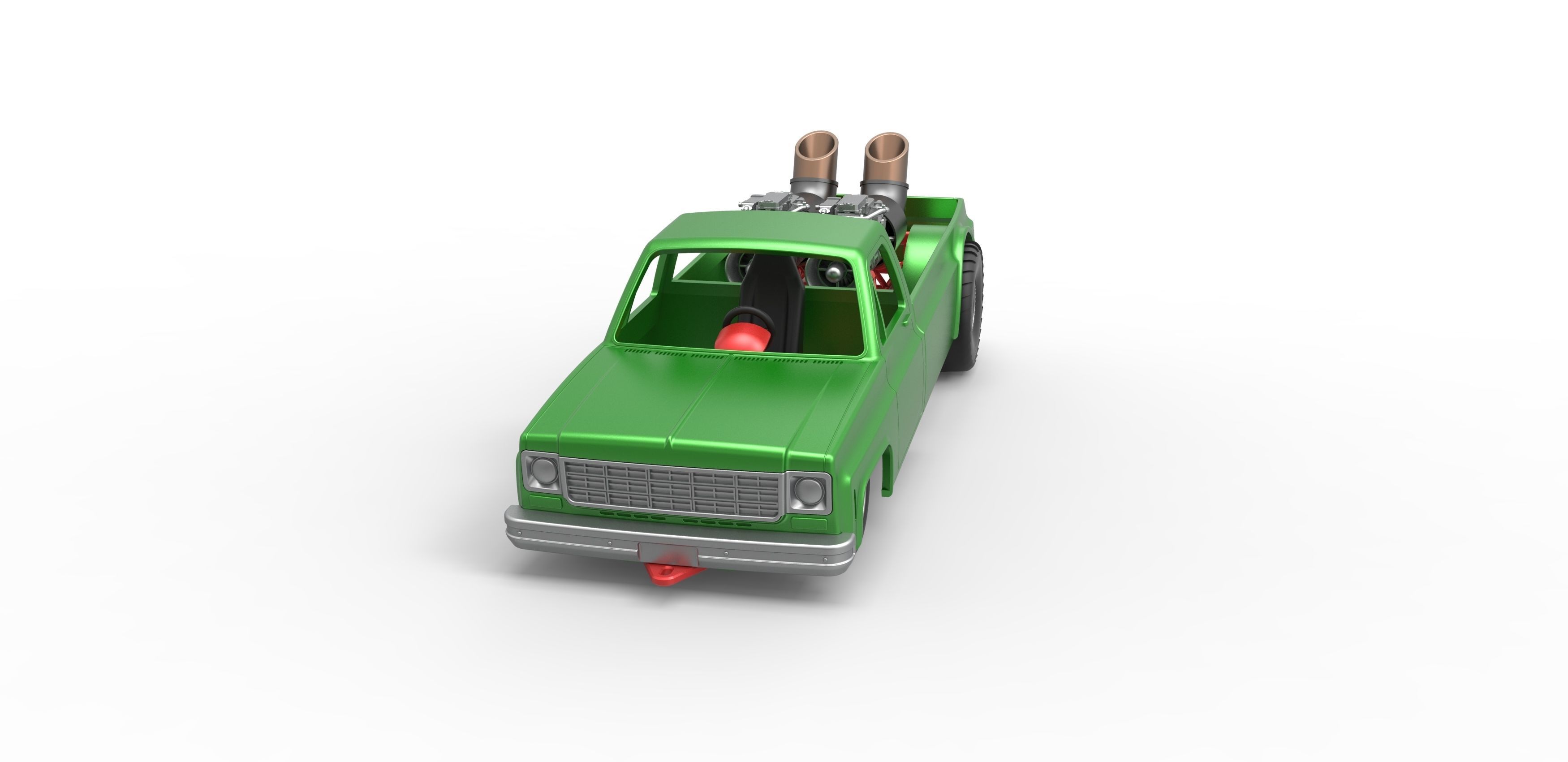 Jet pulling truck 2wd Scale 1 to 25 3D print model_4