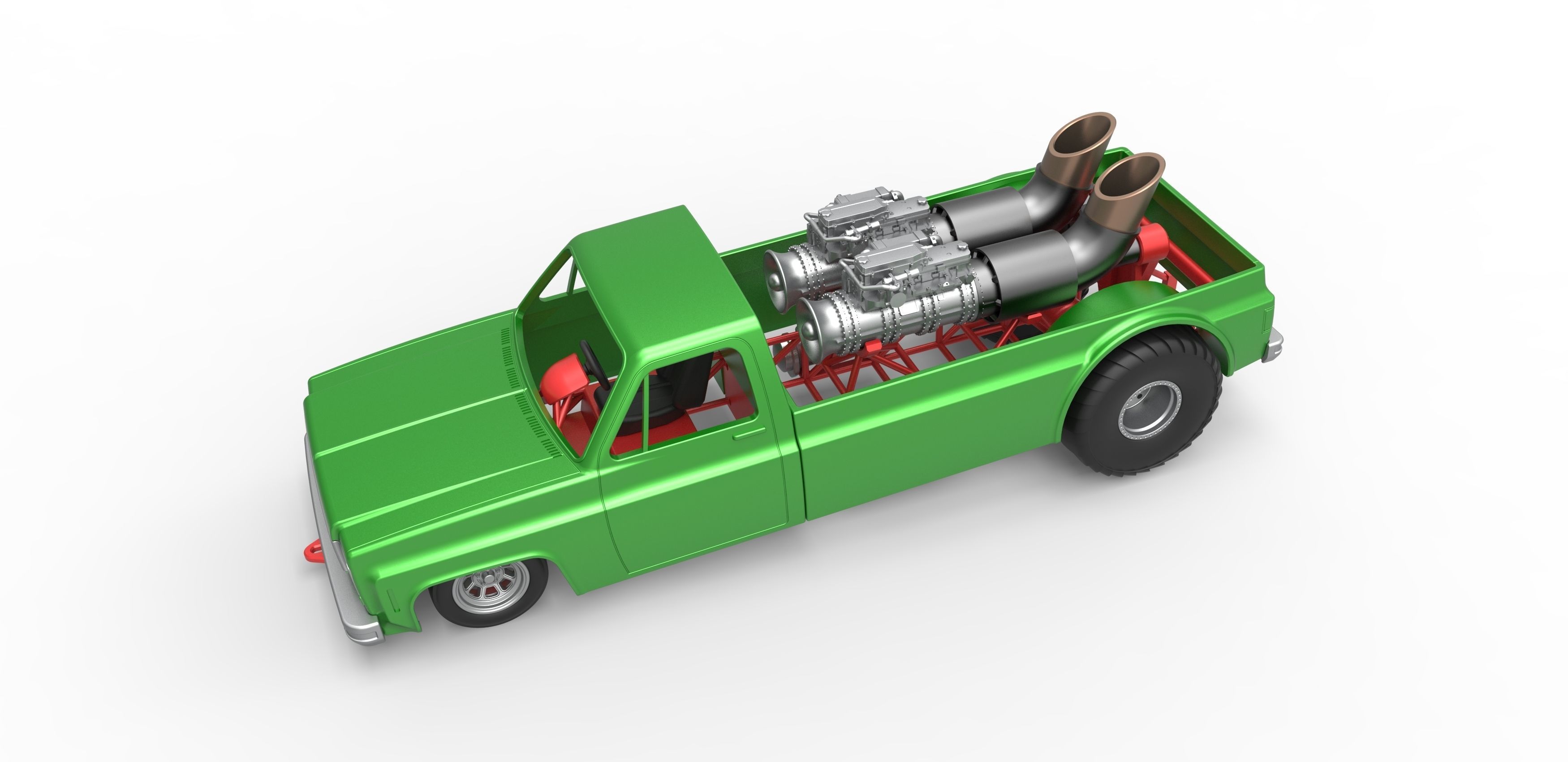 Jet pulling truck 2wd Scale 1 to 25 3D print model_2