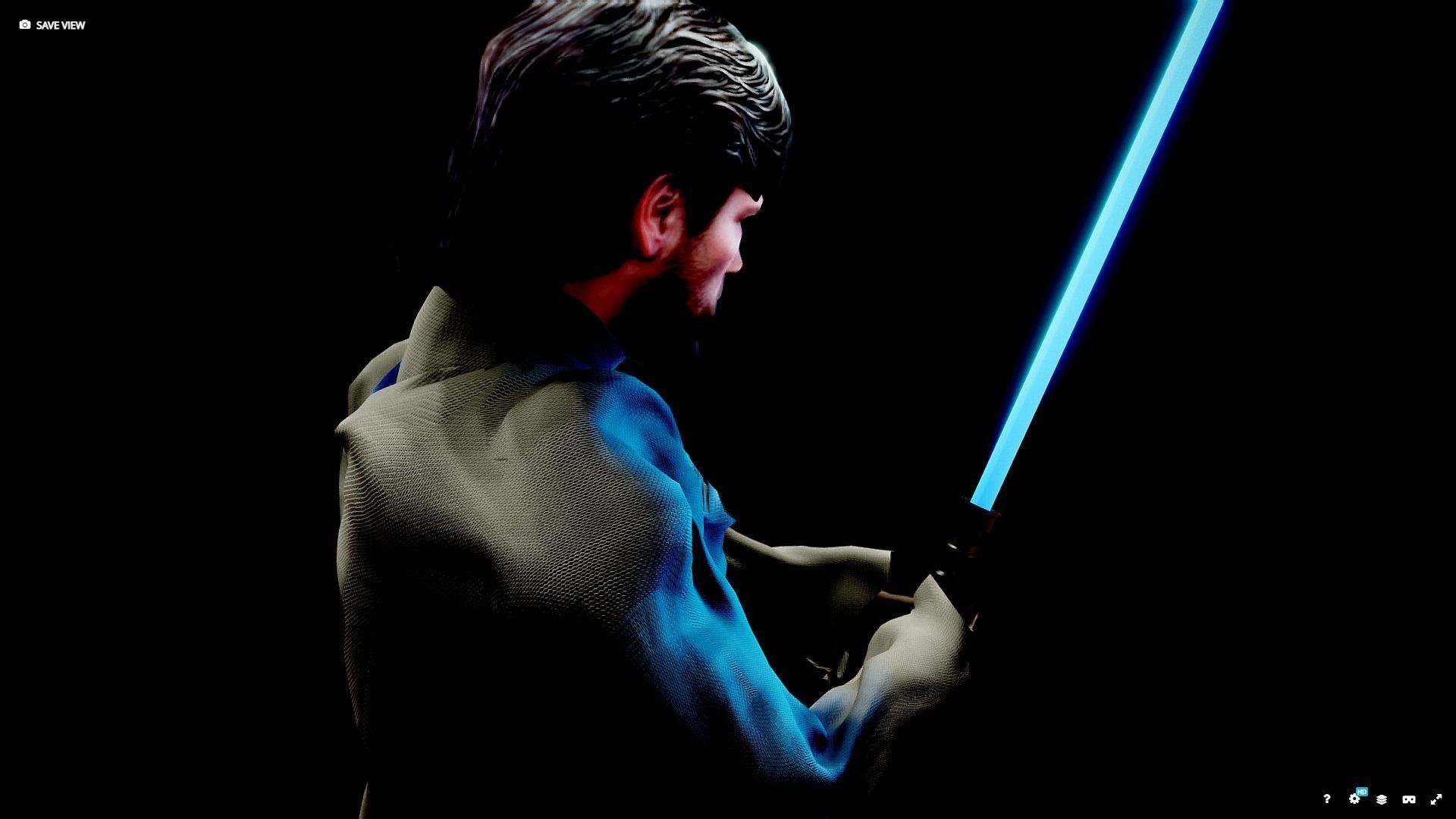 Kenobi Rigged Low-poly 3D model_3