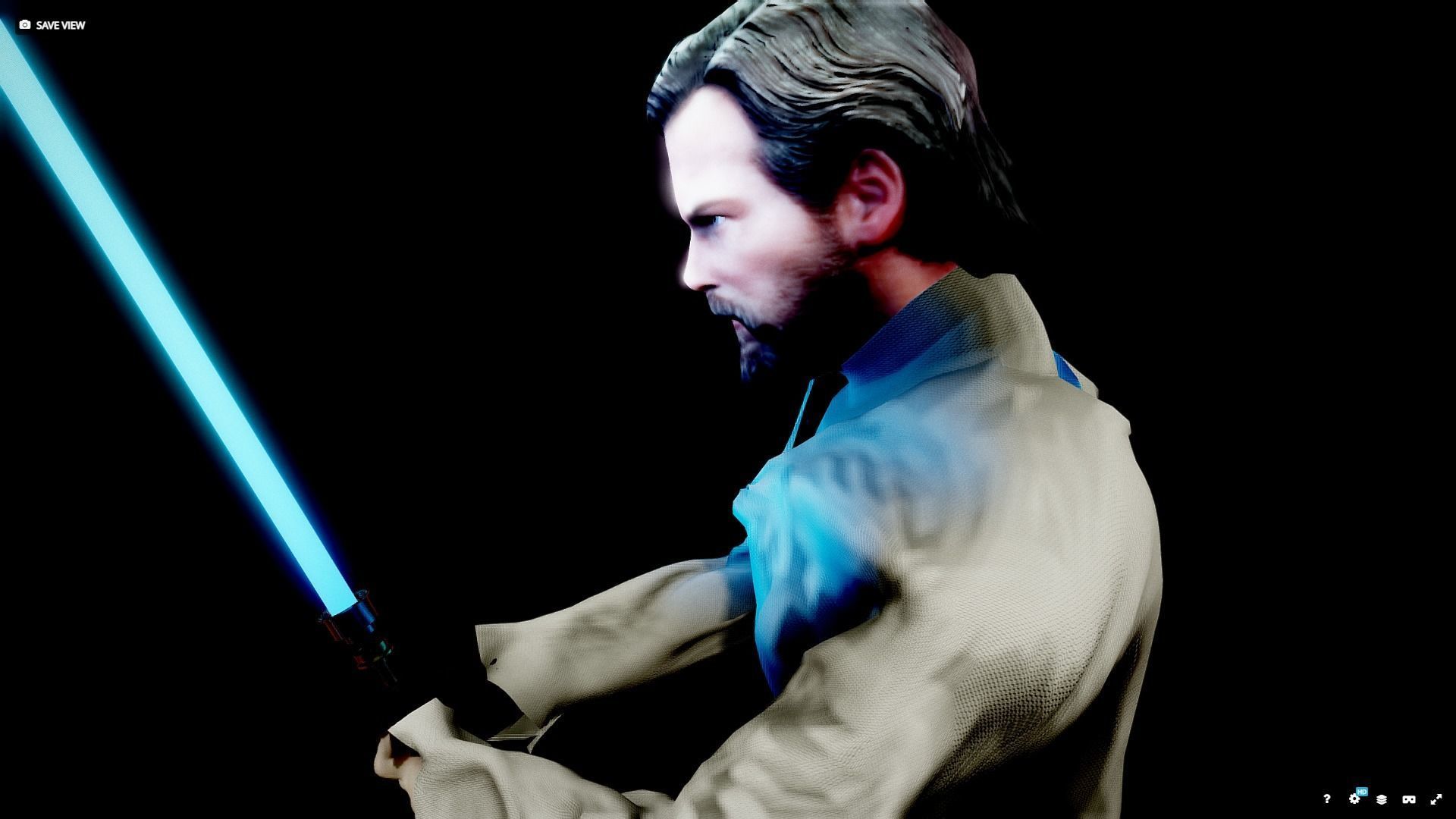 Kenobi Rigged Low-poly 3D model_4