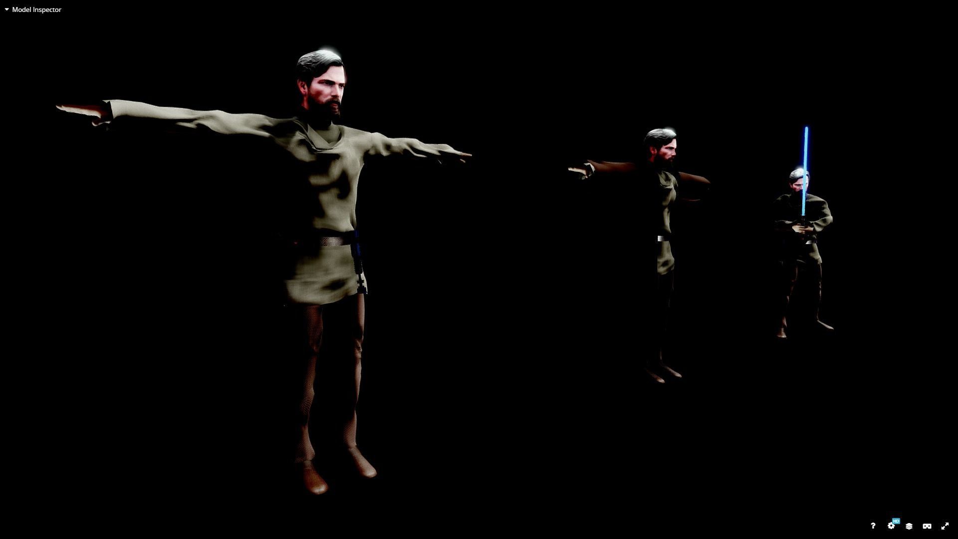 Kenobi Rigged Low-poly 3D model_6